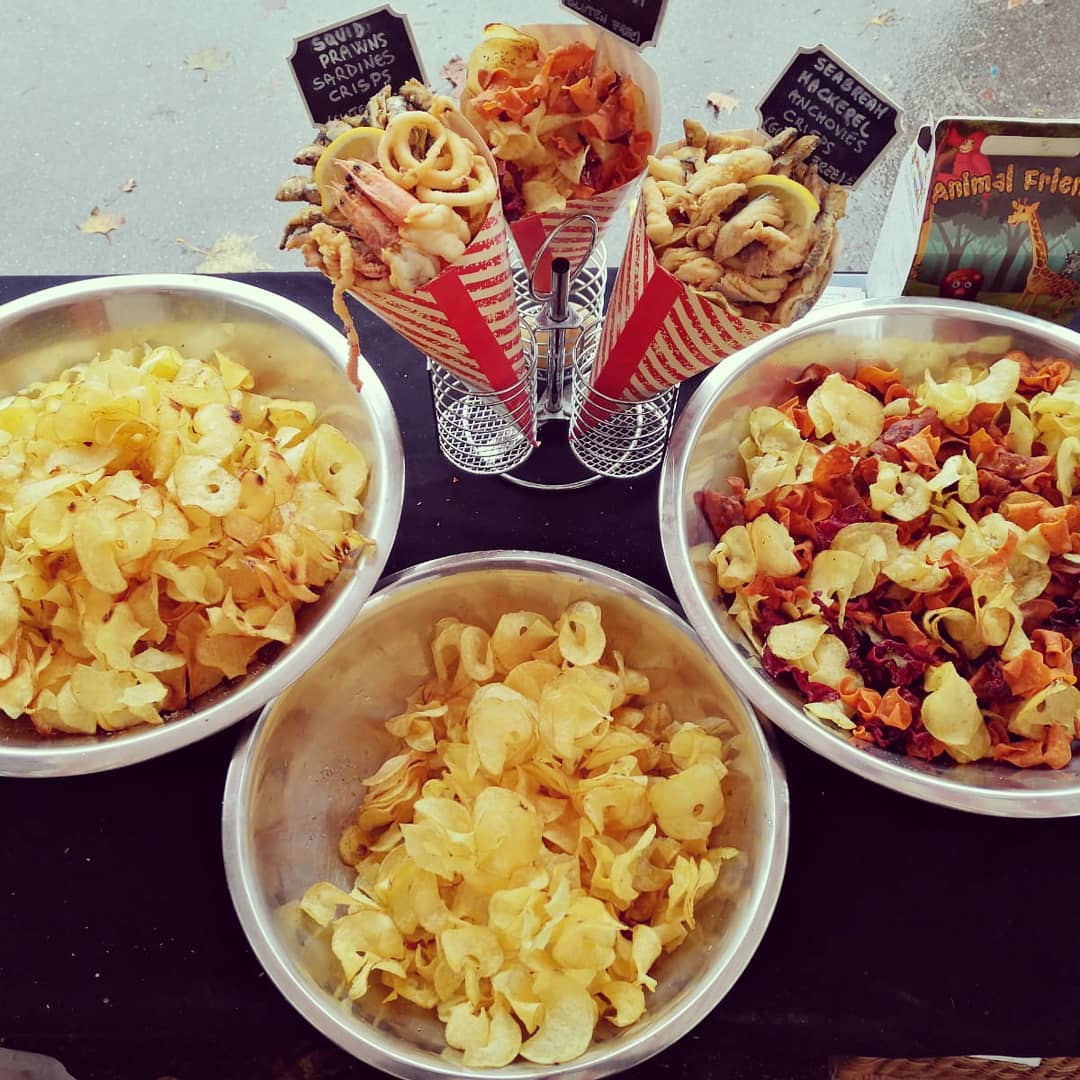 Basket of homemade crisps